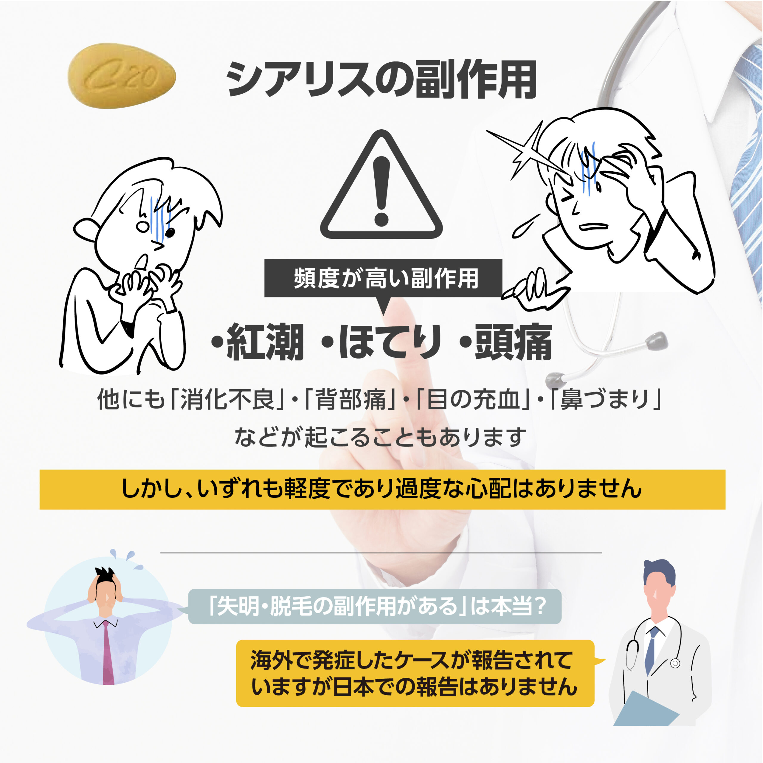 シアリスとは？効果がすごいと言われる理由や副作用、毎日飲むとどうなるかなど気になるアレコレを徹底解説！ |  【新宿心療内科・精神科】新宿よりそいメンタルクリニック