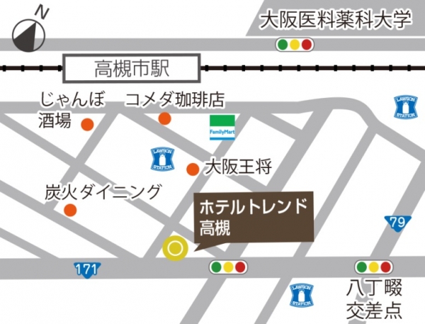 城北町二丁目 阪急高槻市駅近く 今秋オープン予定のホテルトレンド高槻の建物にサンドイッチPICORIの看板が登場 2023年