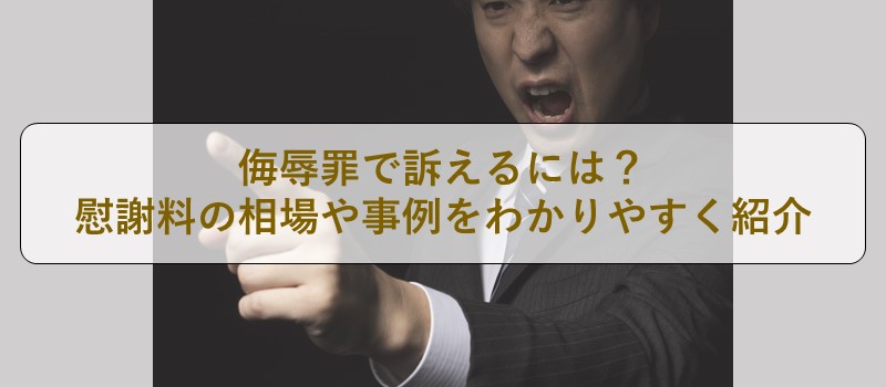 侮辱罪で訴えるには？慰謝料の相場や事例をわかりやすく紹介 | 弁護士保険のエール少額短期保険