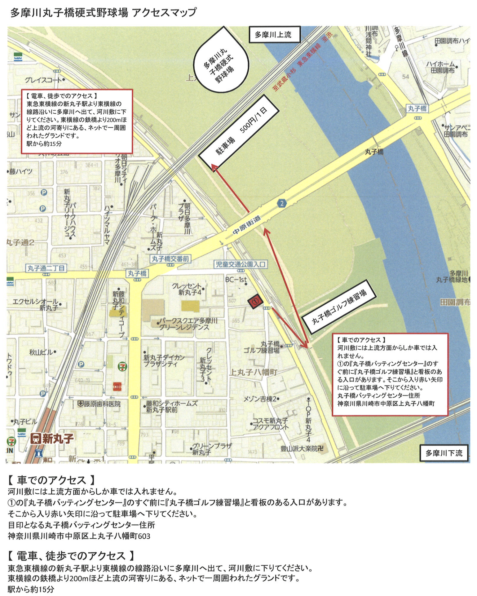 丸子橋駐車場４月から有料に １日５００円で利用可 |