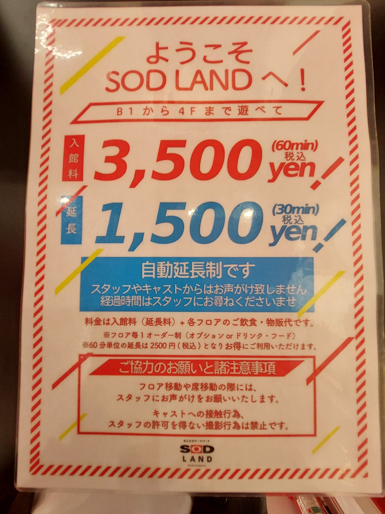 SODLAND, Shinjuku - Menu, Prices