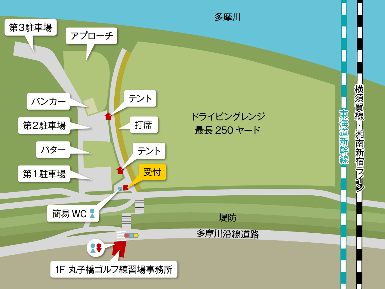 丸子橋第2広場」(川崎市中原区-スポーツ施設/運動公園-〒211-0001)の地図/アクセス/地点情報 - NAVITIME